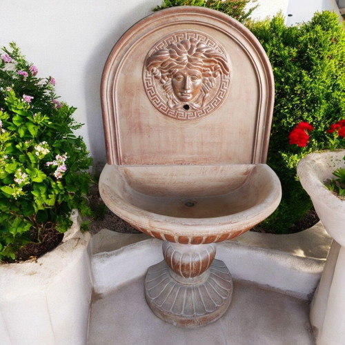 Versace concrete garden fountain beige with brown