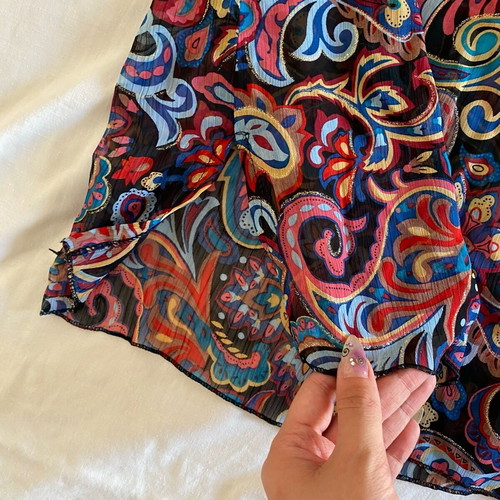 Summer beach blouse used, multicolor, size L