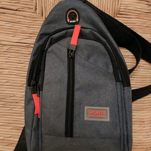 Unisex crossbody bag blue 3 compartments like new