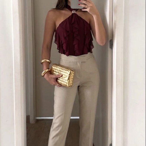 Stradivarius women's pants new, beige, size XS
