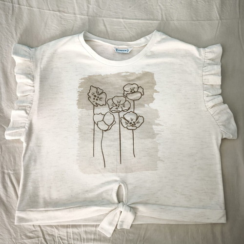 Mayoral girls' beige T-shirt size 14, 158 cm