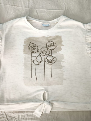 Mayoral girls' beige T-shirt size 14, 158 cm