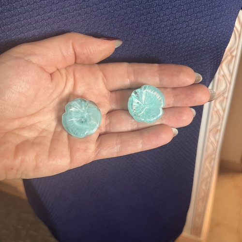 Earrings vintage turquoise clip-on like new
