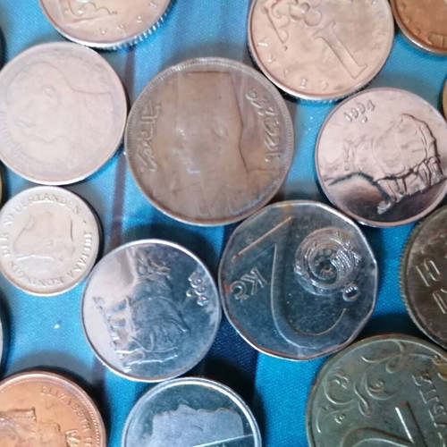 Coins used, set of 55 from various countries