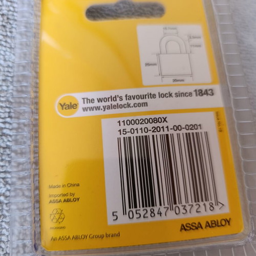 Yale Small Padlock new, unused