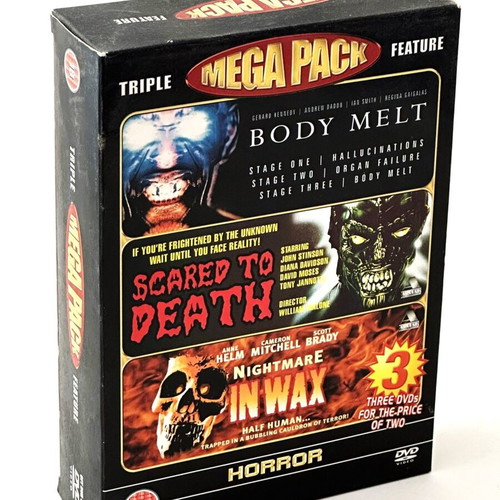Body Melt Scared to Death Nightmare In Wax horror DVD box set, like new