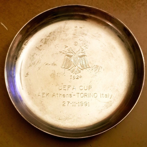 AEK Torino commemorative plate used, collectible 30+ years old