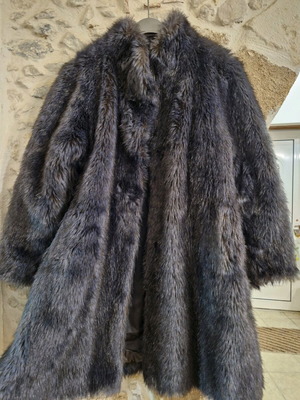 Οικολογική γούνα σαν καινούργια, blue-black, μέγεθος L