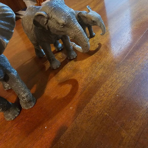Elephant figurines used, family set with sturdy construction