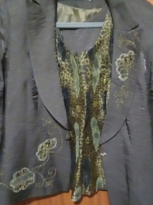 Summer jacket with matching shirt refurbished, brown and gold