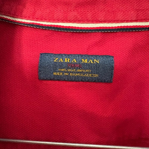 Zara Man Young Shirt used, red, size Large, 100% cotton