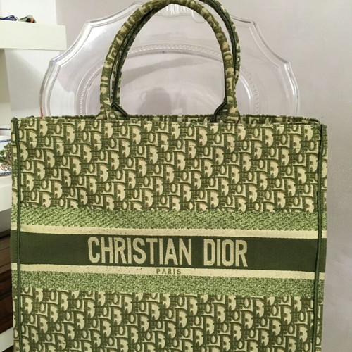 Christian Dior Large Oblique Book Tote Green bag new