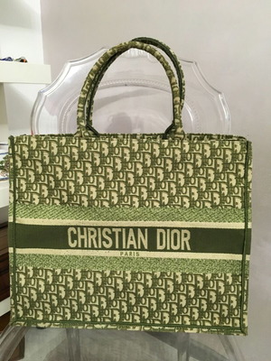 Christian Dior Large Oblique Book Tote Green bag new