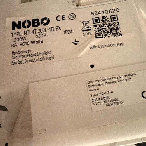 Nobo Norwegian space heater 2000W with thermostat like new