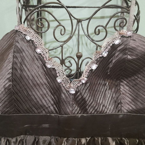 Pinko Satin Dress Large With Paisley And Stones Like New