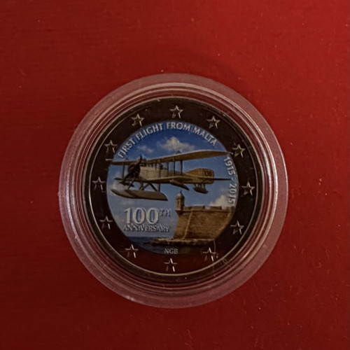 2€ colored Malta commemorative coin 2015