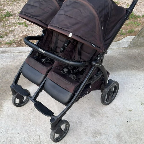 Peg Perego Book for Two twin stroller used, large with storage