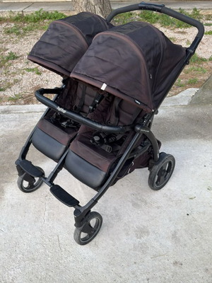 Peg Perego Book for Two twin stroller used, large with storage