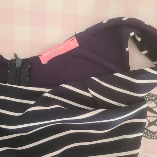 Pink Woman summer dress like new, white and blue, size S