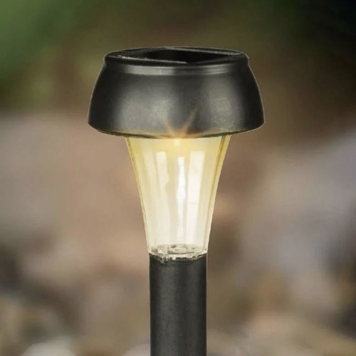 Solar round garden light black Ø18.5cm new with rechargeable battery