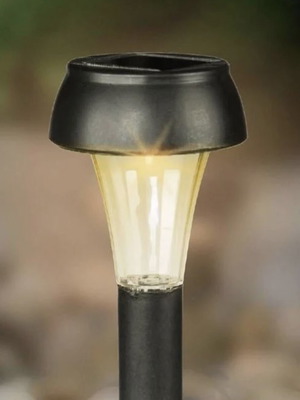 Solar round garden light black Ø18.5cm new with rechargeable battery