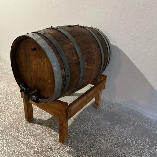 Wooden oak wine barrel used