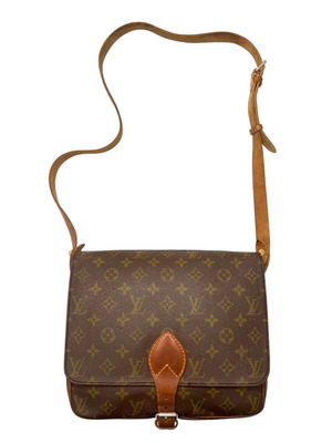 Louis Vuitton Cartouchiere GM чанта през рамо употребявана, кафяв монограм