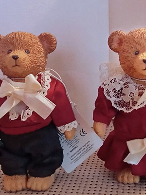 Russ Teddy Town Victorian Boy and Victorian Girl collectible set like new