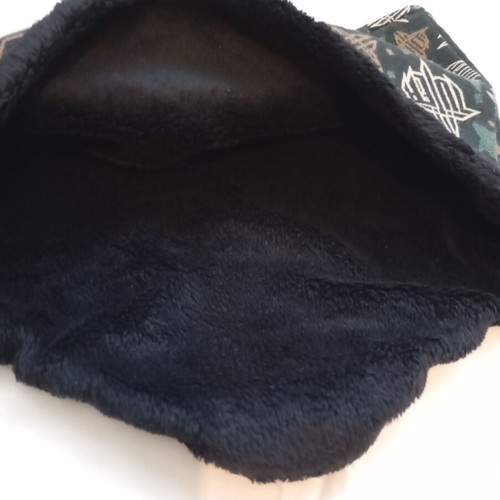 Unisex Winter Neck Warmer with Warm Fleece Lining Geometric Pattern