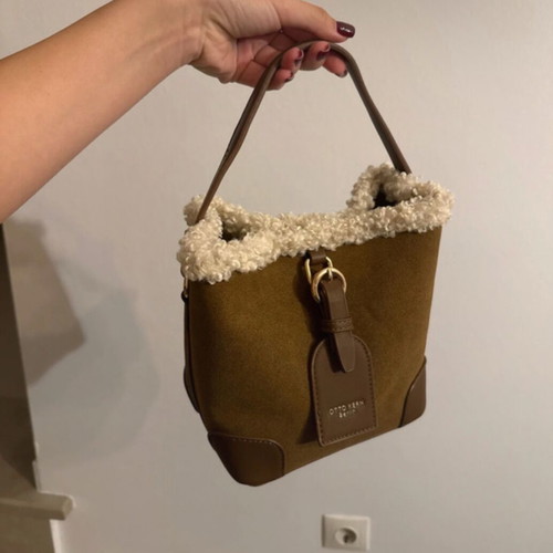 Suede brown handbag new