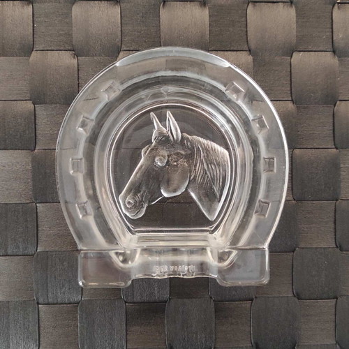 Glass ashtray collectible like new, French vintage, Made in Italy