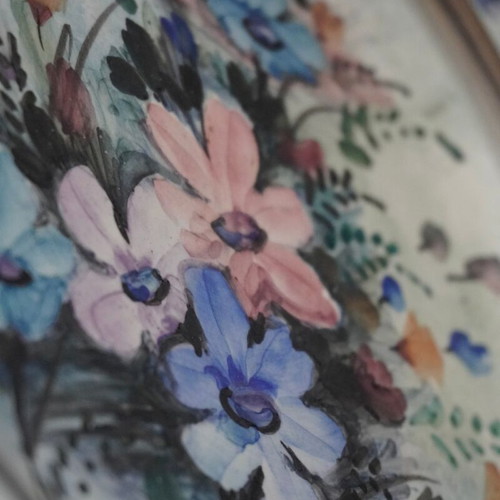 Vintage decorative plate with handmade painting and signature, like new