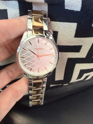 Oxette women's watch used, silver with rose gold details