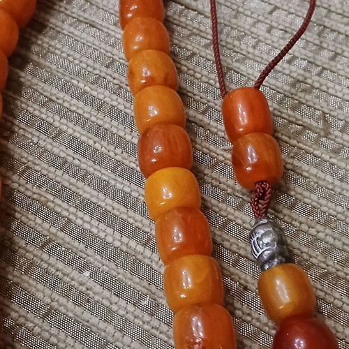 Mastic worry beads used with 33 beads and silver bead
