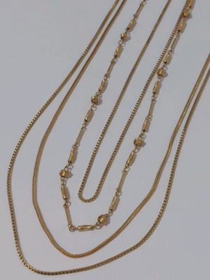 Set of stainless steel gold-plated unisex chains like new