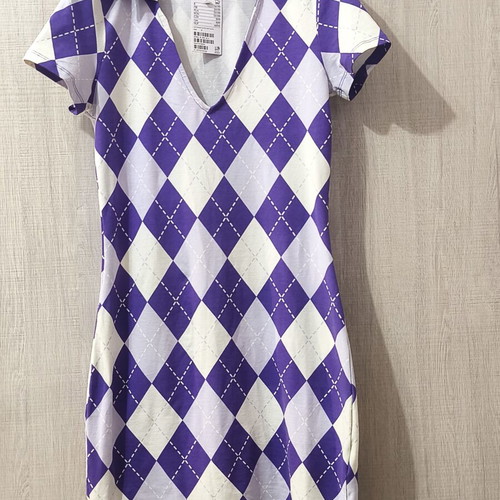 H&M Cotton Dress white and lilac XS-S new
