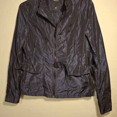 Short trench coat blue iridescent spring fit M