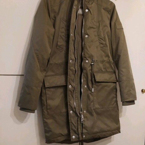 Hooded jacket size 34 like new, khaki