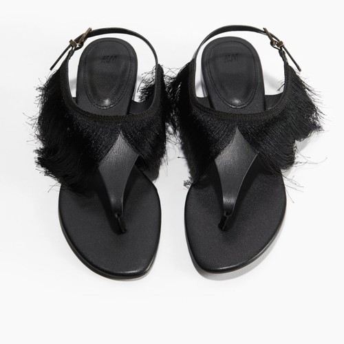 H&M women's sandals size 38 with fringes, new