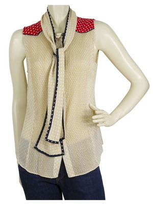 Z Spoke Zac Posen sleeveless shirt used, polka dot print