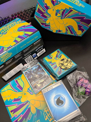 Ascended Heroes ETB used with promo card and accessories