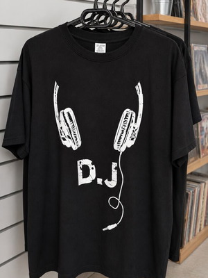DJ cotton T-shirt, size Large, black
