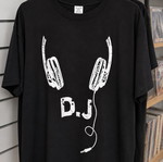 DJ cotton T-shirt, size Large, black
