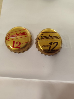 Gambrinus brewery caps, pack of 2, Czech Republic