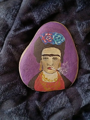 Frida Kahlo painting on stone