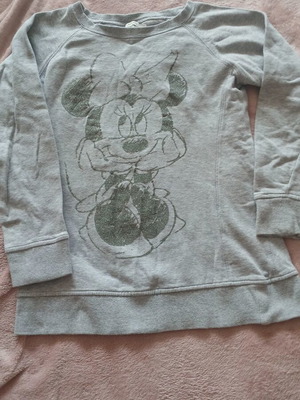 Gray sweatshirt with Minnie Mouse print used, size 158 (runs small)