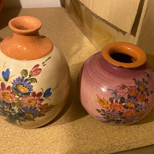 Handmade decorative vases like new from Corfu, pair