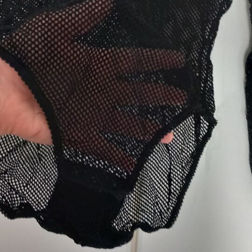 Mesh bodysuit new, elastic fabric, black, sizes M/L/XL
