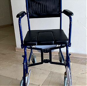 Αναπηρικό αμαξίδιο μπάνιου KAIYANG MEDICAL αχρησιμοποίητο μόνο φθορά χρόνου /  με αποσπώμενο δοχείο τουαλέτας με καπάκι / αμαξίδιο /  τροχοκάθισμα / φρένα πίσω