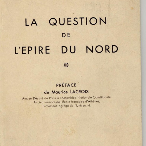 French book La Question de L'Epire du Nord by Maurice Lacroix used